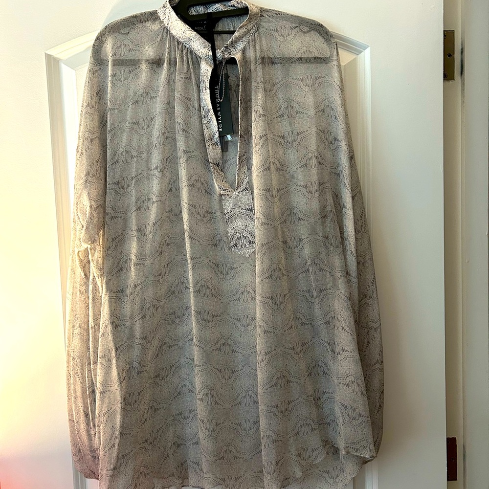 NWT Thomas Wylde sheer butterfly blouse size M
